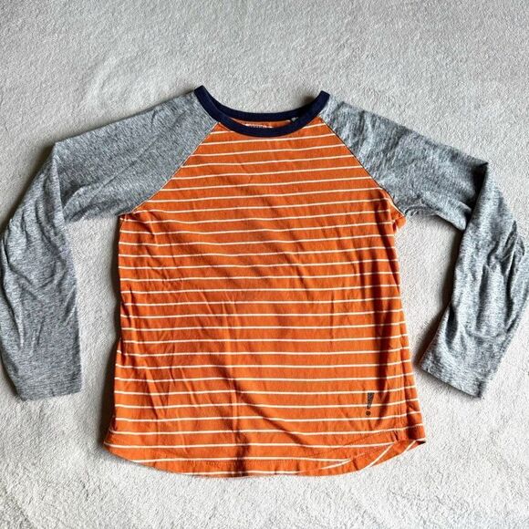 Gymboree Boys Orange Striped Raglan Longsleeve T-shirt - Picture 1 of 6